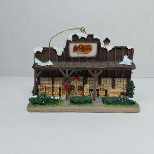 Cracker Barrel Old Country Store Christmas Ornament 2005 Log Cabin Porch Snow
